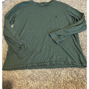 Polo Ralph Lauren Men's XL Green Long Sleeve T Shirt Preppy Classic EUC